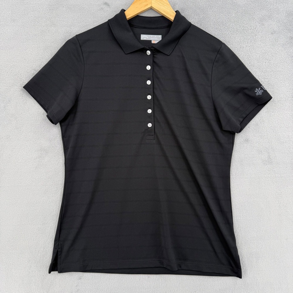 Callaway Womens Opti-Dri‎ Golf Polo Shirt Black UBS Logo Size M